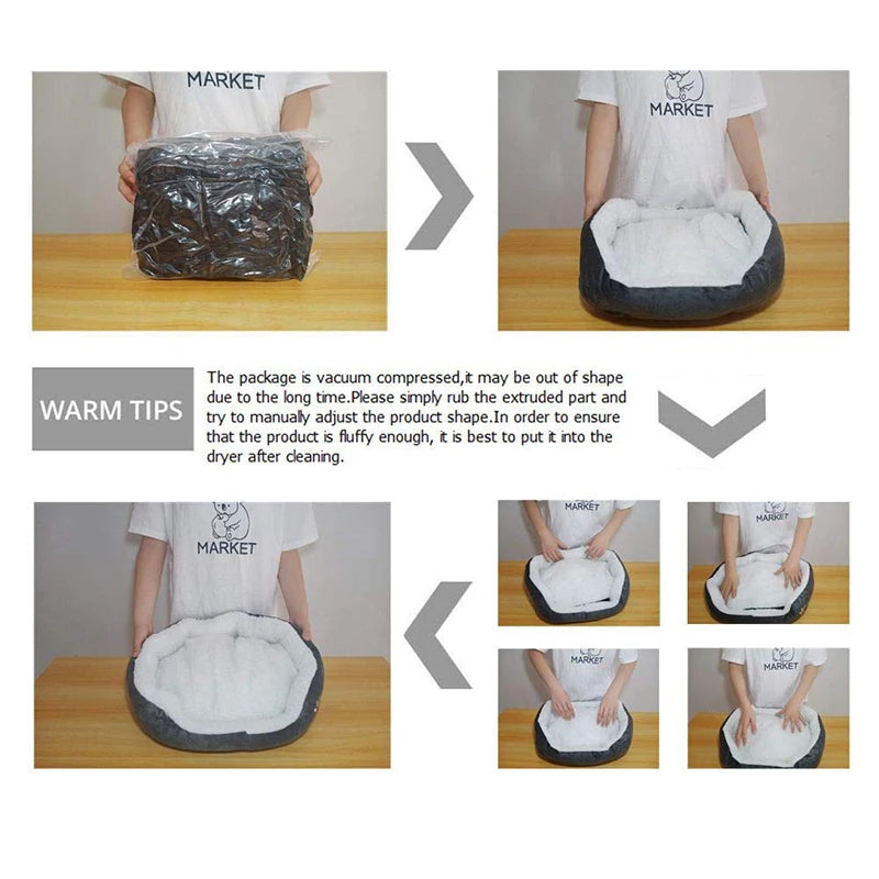 Cozy Cave Plush Dog and Cat Bed