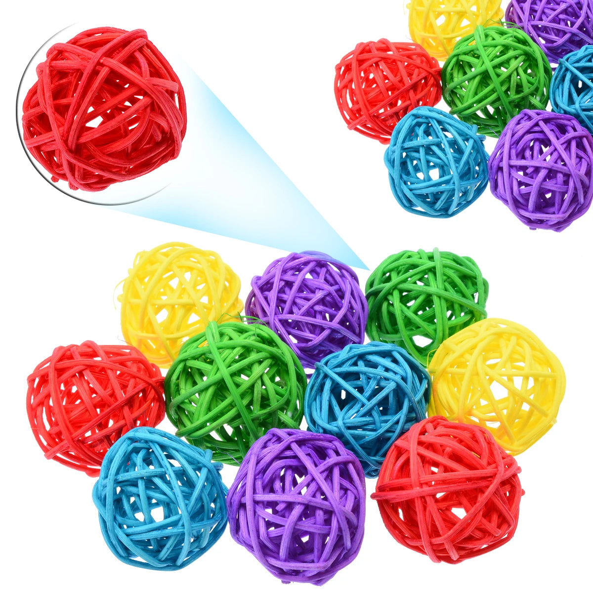 10pcs Multicolor Sepak Takraw Parrot Chewing Toy Balls