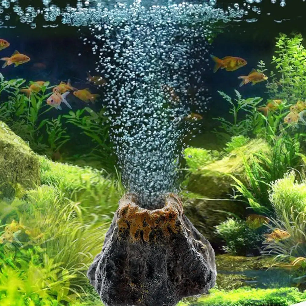 Aquarium Simulation Bubble Volcano Decoration