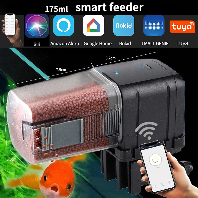 Automatic Smart Aquarium Feeder - App & Voice Control