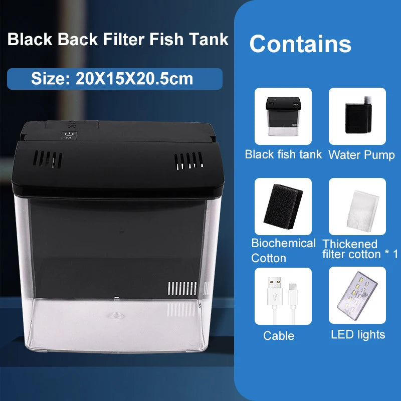 Mini Self-Circulating Eco-Friendly Fish Tank with Filter