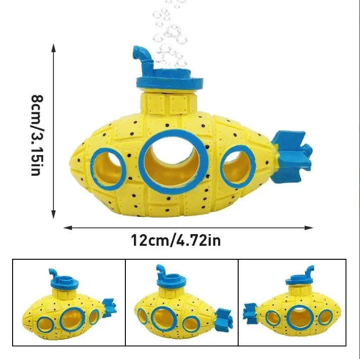 Resin Submarine Aquarium Ornament