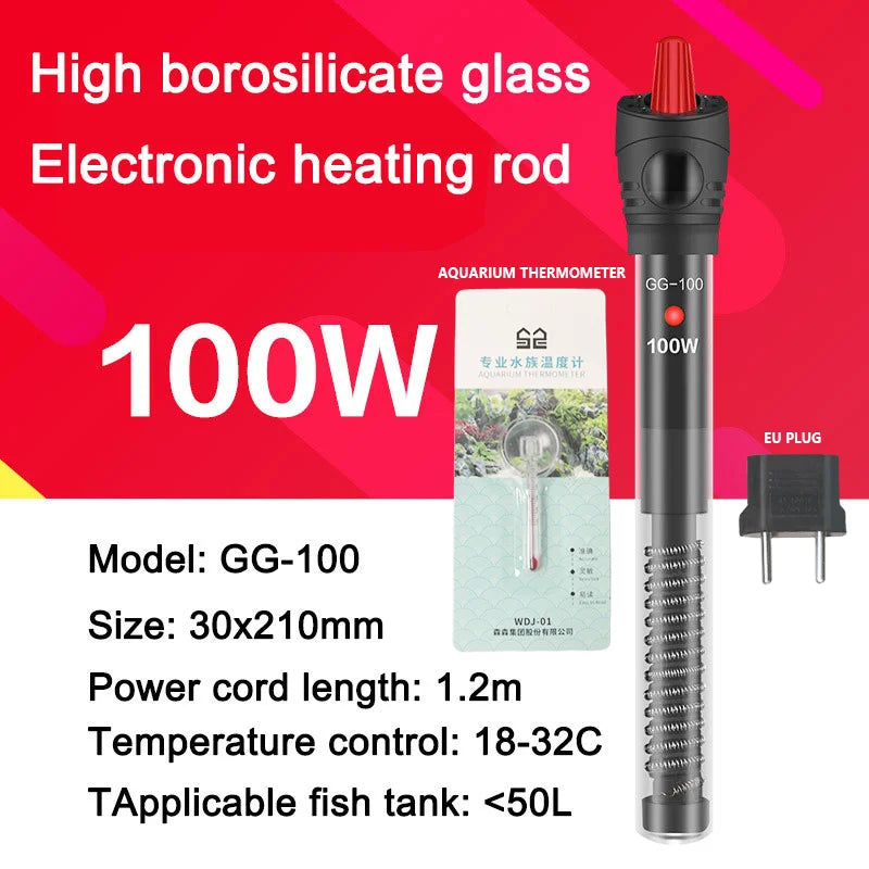 Digital Quartz Aquarium Heater for 25W-300W Aquariums (EU Plug)