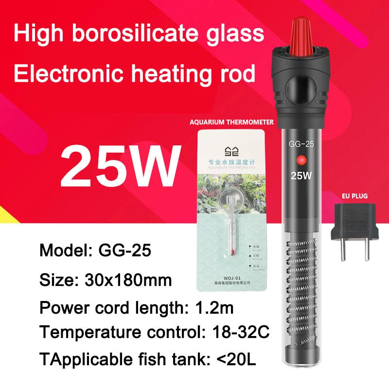 Digital Quartz Aquarium Heater for 25W-300W Aquariums (EU Plug)