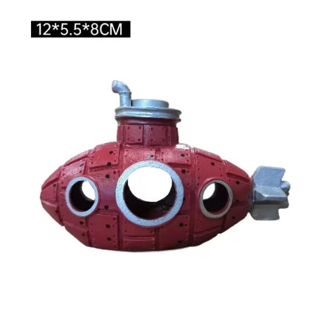 Resin Submarine Aquarium Ornament