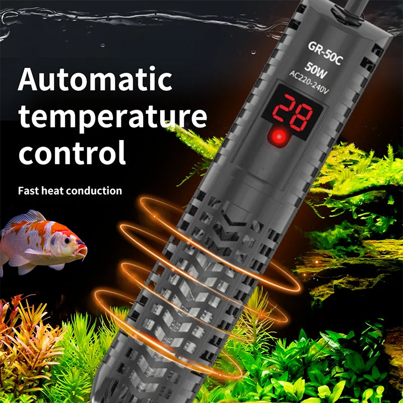 Digital Quartz Aquarium Heater for 25W-300W Aquariums (EU Plug)