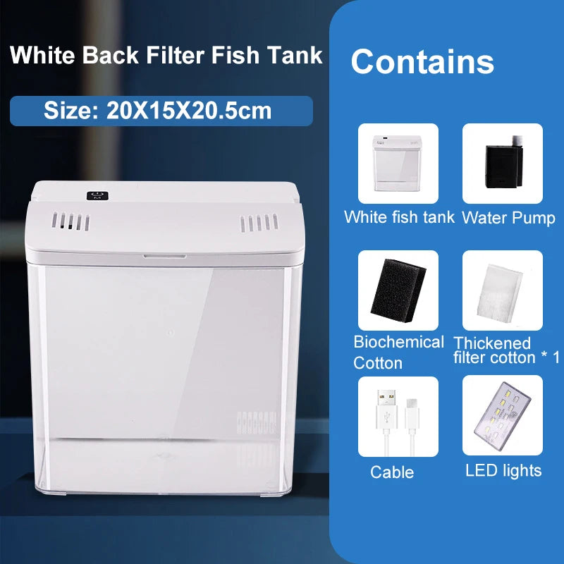 Mini Self-Circulating Eco-Friendly Fish Tank with Filter