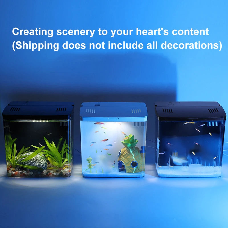 Mini Self-Circulating Eco-Friendly Fish Tank with Filter